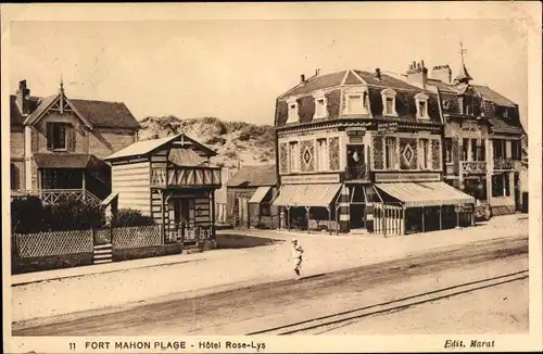 Ak Fort Mahon Plage Somme, Hotel Rose-Lys, Außenansicht