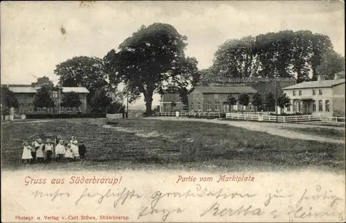 Ak Süderbrarup in Angeln, Partie vom Marktplatz