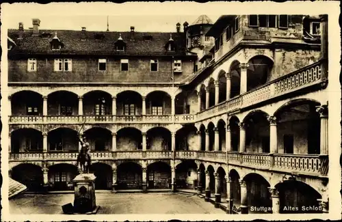 Ak Stuttgart in Württemberg, Altes Schloss, Denkmal