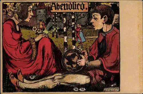 Künstler Ak Spiegel, Ferd., Abendlied