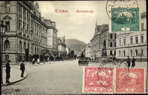 Ak Děčín Tetschen an der Elbe Region Aussig, Gartenstraße