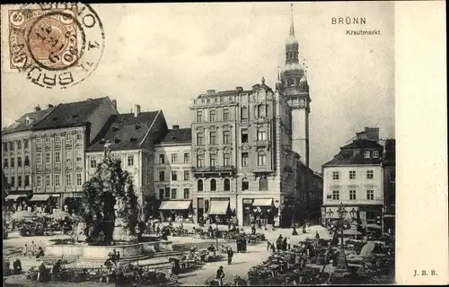 Ak Brno Brünn Südmähren, Krautmarkt