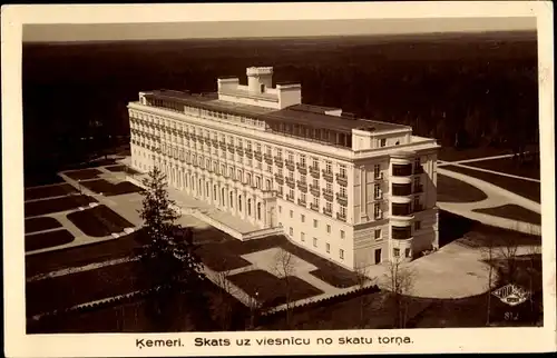 Ak Jūrmala Rigaer Strand Lettland, Kemeri, Skats uz viesnicu no skatu torna