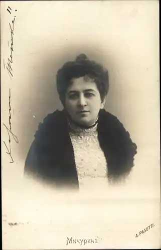 Ak Schauspielerin Mitschurina, Portrait