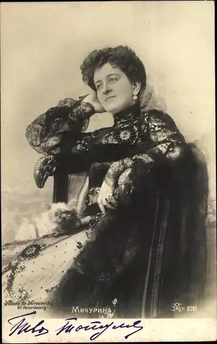 Ak Schauspielerin Mitschurina, Portrait