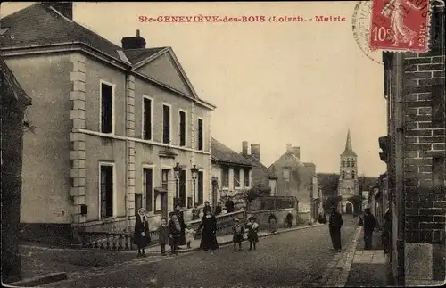 Ak Sainte Genevieve des Bois Loiret, Mairie, Eglise