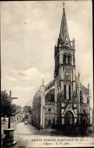 Ak Sainte Gemmes d'Andigné Maine et Loire, L'Eglise