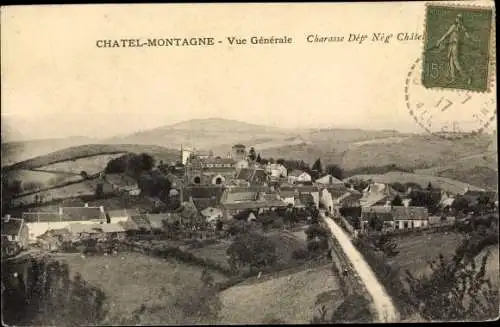 Ak Châtel Montagne Allier, Vue Generale