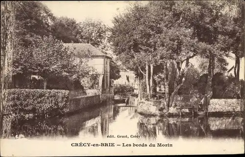 Ak Crecy en Brie Seine et Marne, Les bords du Morin