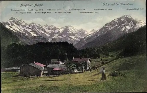 Ak Schwand Tegernau Kleines Wiesental Baden, Allgäuer Alpen, Teilansicht