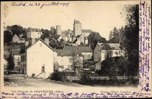 Ak Chavroche Allier, vue partielle du lieu, chateau