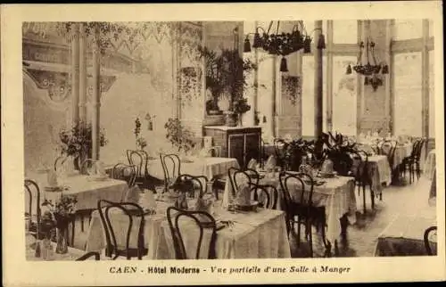 Ak Caen Calvados, Vue partielle d'une Salle a Manger