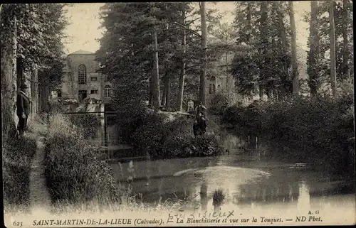 Ak Saint Martin de la Lieue Calvados, La Blanchisserie et vue sur la Touques