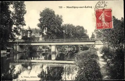 Ak Montigny sur Loing Seine et Marne, Le Pont