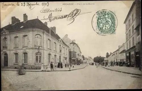 Ak Jouarre Seine et Marne, Place de la Mairie