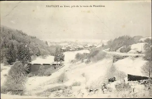 Ak Xertigny Vosges, Xertigny en Hiver pris de la Route de Plombières