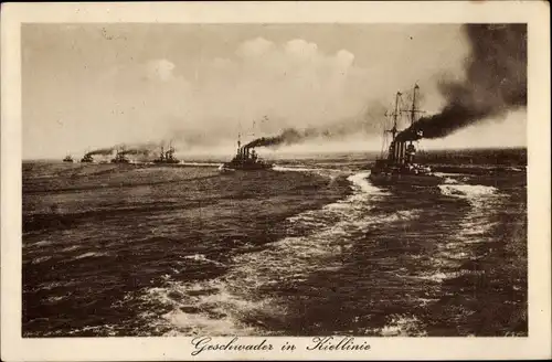 Ak Deutsche Kriegsschiffe, Geschwader in Kiellinie