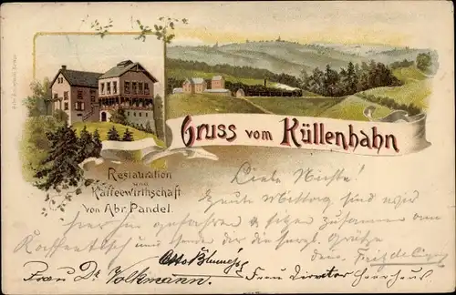 Litho Küllenhahn Cronenberg Wuppertal, Panorama, Restauration und Kaffeewirtschaft