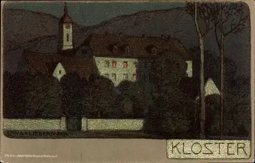 Künstler Litho Liebermann, Ernst, Blick auf ein Kloster