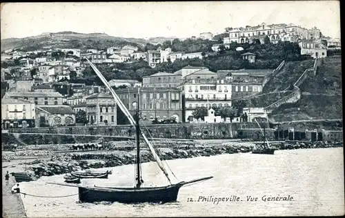 Ak Philippeville Skikda Algerien, Gesamtansicht