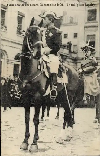 Ak König Albert I. von Belgien, Avenement le 23 décembre 1909, Place Royale