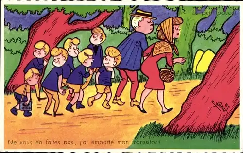 Künstler Ak Rotkäppchen im Wald, Familie, Kinder, Le Petit Chaperon Rouge, Ne vous en faires...