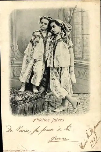 Judaika Ak Fillettes juives, jüdische Mädchen