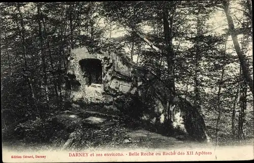 Ak Darney Vosges, environs, belle Roche ou Roche des XII Apôtres