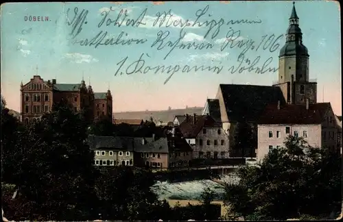 Ak Döbeln in Sachsen, Teilansicht mit Kirche