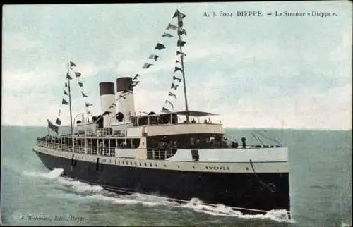 Ak Dieppe Seine Maritime, Le Steamer Dieppe, Dampfschiff