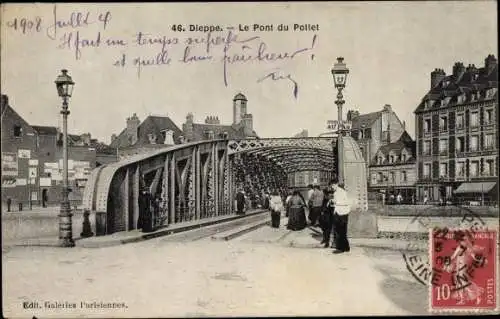 Ak Dieppe Seine Maritime, Le Pont du Pollet, Brücke