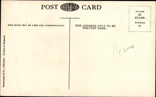 Ak Gibraltar, Market, bird's eye view, harbour, Markt, Schiffe, Hafen