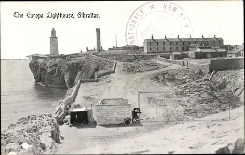 Ak Gibraltar, Europa Lighthouse, Leuchtturm, Klippen, Meer