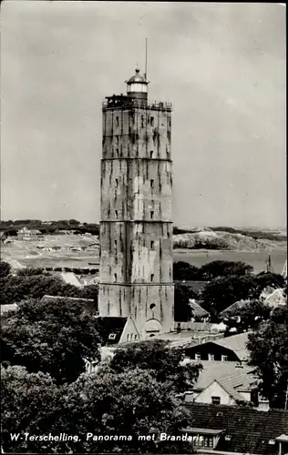 Ak West Terschelling Friesland Niederlande, Panorama met Brandaris