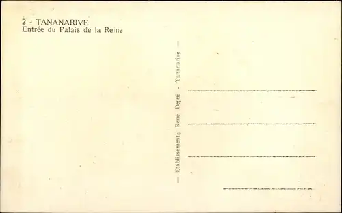 Ak Antananarivo Tananarive Madagaskar, Entree du Palais de la Reine