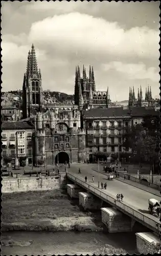 Ak Burgos Kastilien und León, Arco de Santa Maria y Catedral