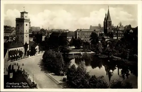 Ak Altenburg in Thüringen, Am kleinen Teich, Teilansicht vom Ort