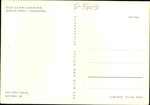 Ak Bad Schmiedeberg in der Dübener Heide, Eisenmoorbad
