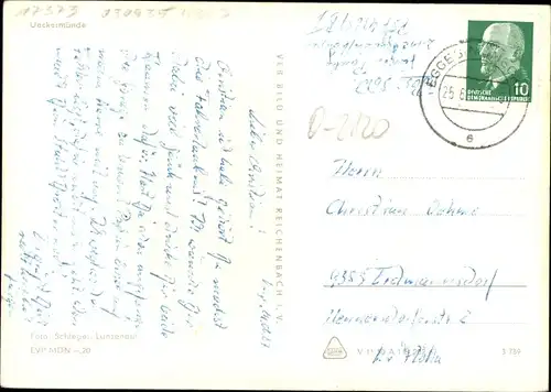 Ak Ueckermünde in Vorpommern, Teilansicht