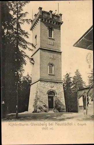 Ak Neustädtel Schneeberg im Erzgebirge, Partie am Köhlerturm auf dem Giebsberge