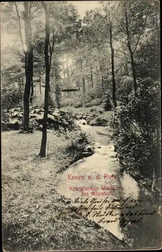 Ak Essen im Ruhrgebiet, Krupp'scher Waldpark bei Altenhof+