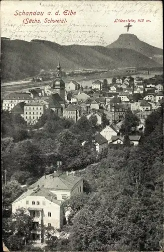 Ak Bad Schandau an der Elbe, Lilienstein, Ort