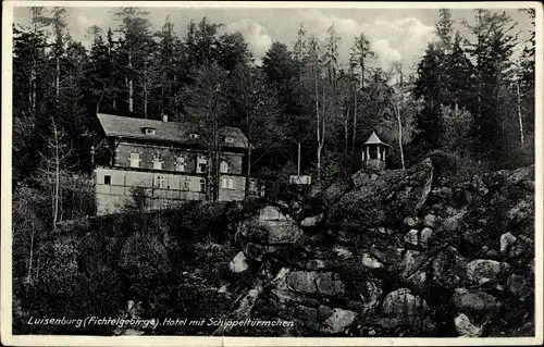 Ak Luisenburg Wunsiedel im Tal der Röslau Oberfranken, Hotel mit Schippeltürmchen