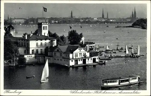 Ak Hamburg Nord Uhlenhorst, Uhlenhorster Fährhaus und Außenalster