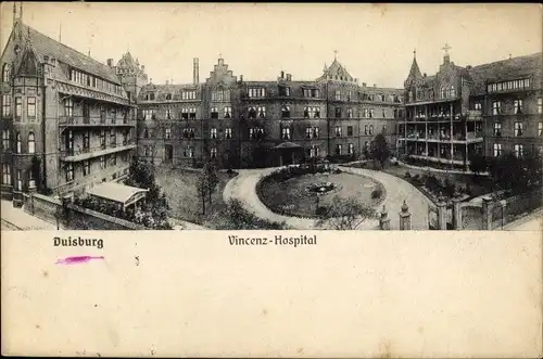 Ak Duisburg im Ruhrgebiet, Vincenz-Hospital