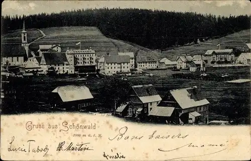 Ak Schönwald im Schwarzwald, Gesamtansicht