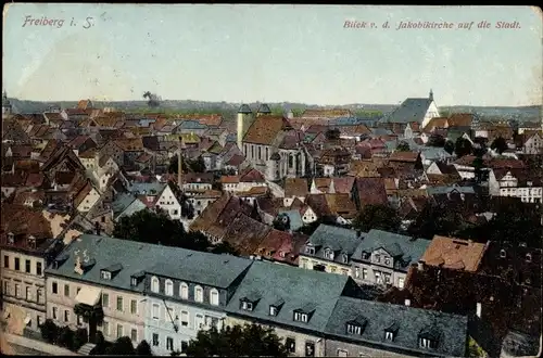 Ak Freiberg in Sachsen, Gesamtansicht, Blick von der Jakobikirche