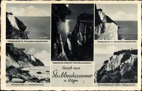 Ak Stubbenkammer Sassnitz auf Rügen, Königstuhl, Wilhelmssicht, Dampferanlegebrücke