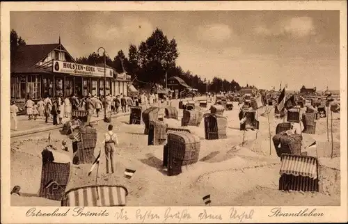 Ak Grömitz in Ostholstein, Strandleben, Restaurant Strandquelle