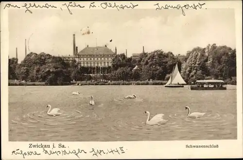 Ak Zwickau in Sachsen, Schwanenschloss